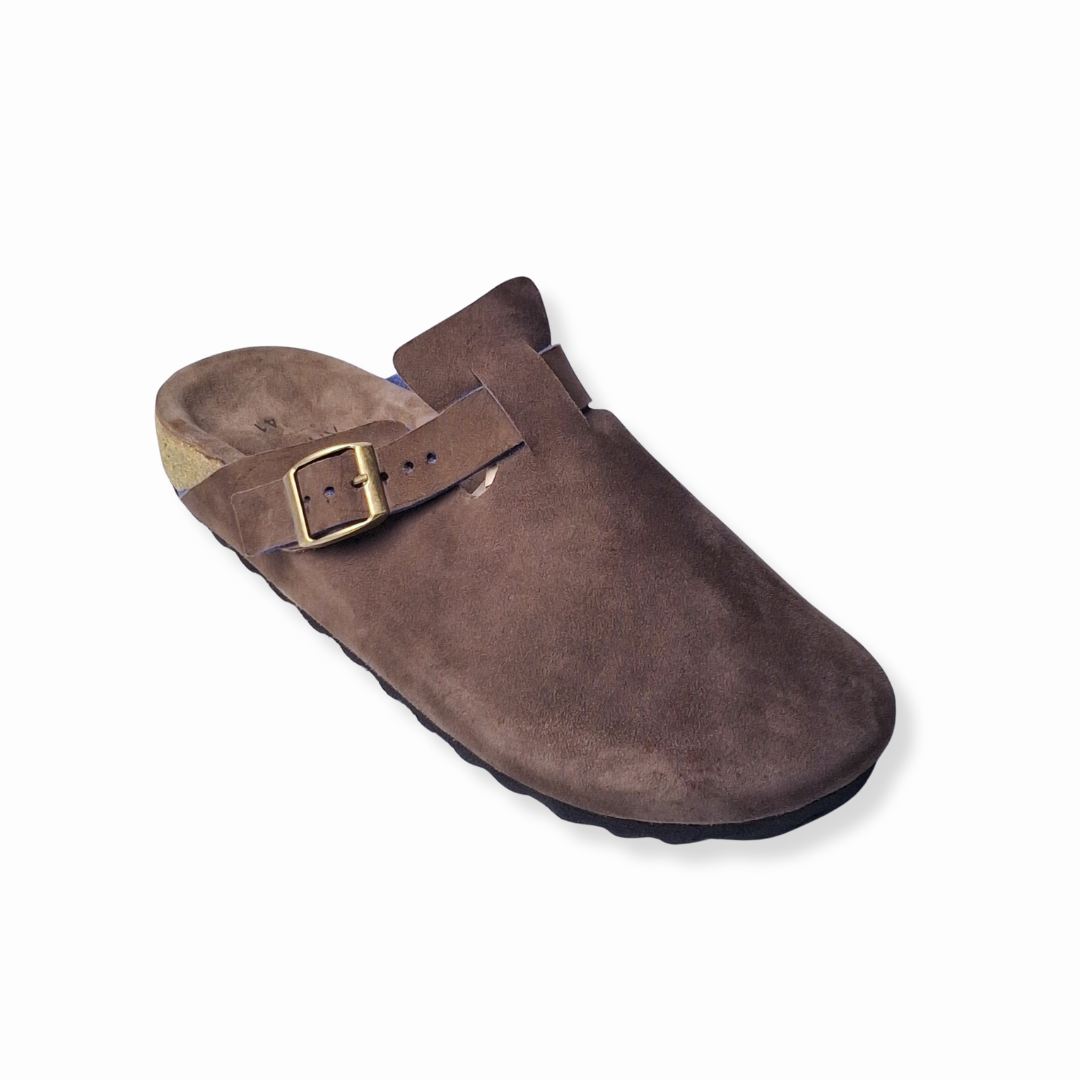 Mocha V2 Clogs Genuine Suede Leather
