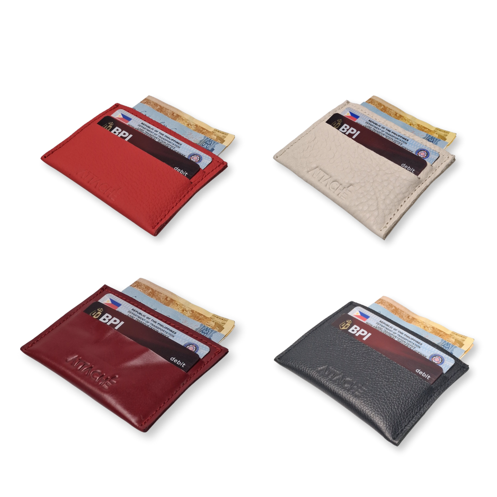 Slimslip Genuine Leather Card and Bill Holder in Distressed Gloss Red