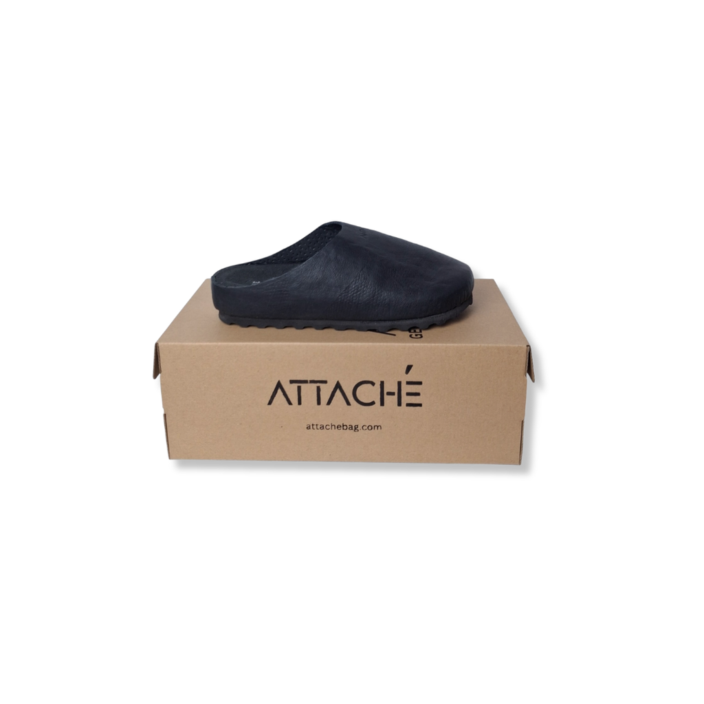 Size 39 - Mule Crumpled Black Leather
