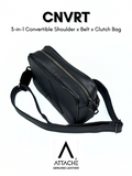 Attaché CNVRT Convertible 3-in-1 Genuine Leather Bag in Black