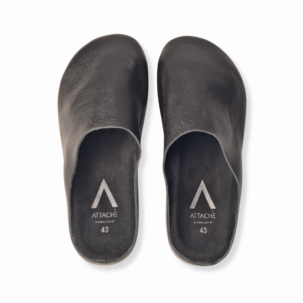 Black Full Grain MULE Genuine Leather