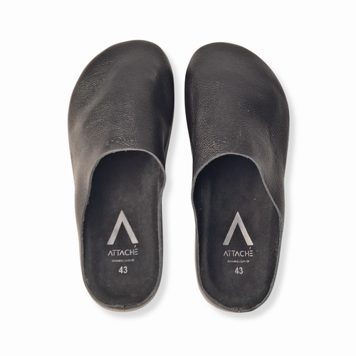 Black Full Grain MULE Genuine Leather