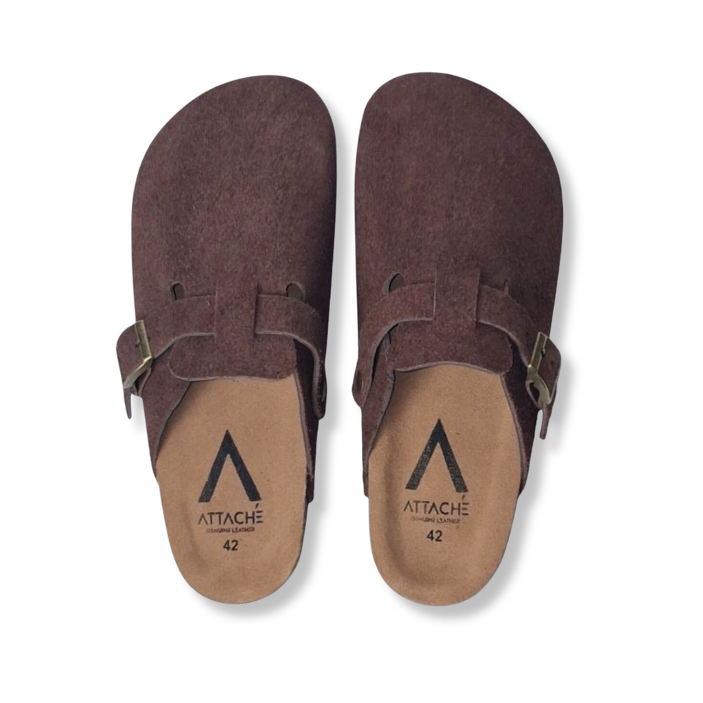 Clogs Mocha Suede Leather