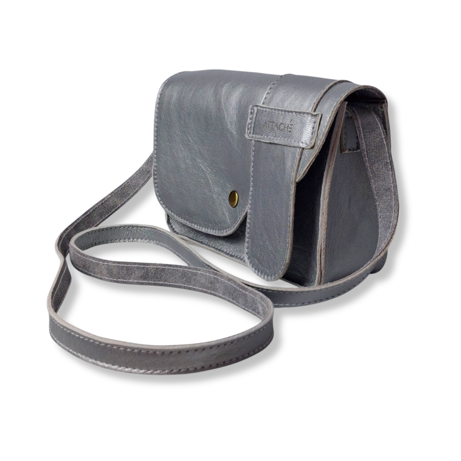 Attaché Latch Mini in Silver Napa Leather (1 of 1 Sample)