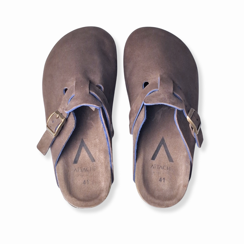 Mocha V2 Clogs Genuine Suede Leather