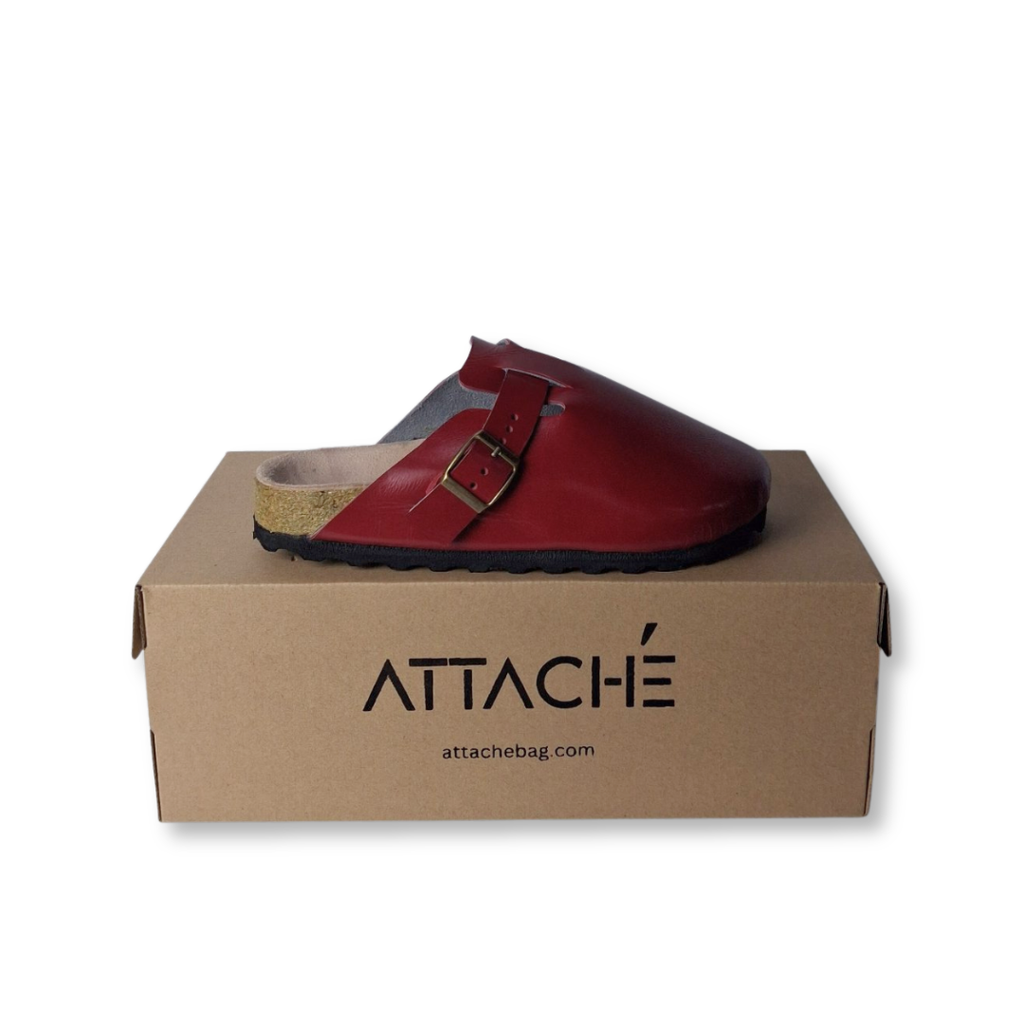 Size 38 - Clogs Scarlet Red Napa Leather