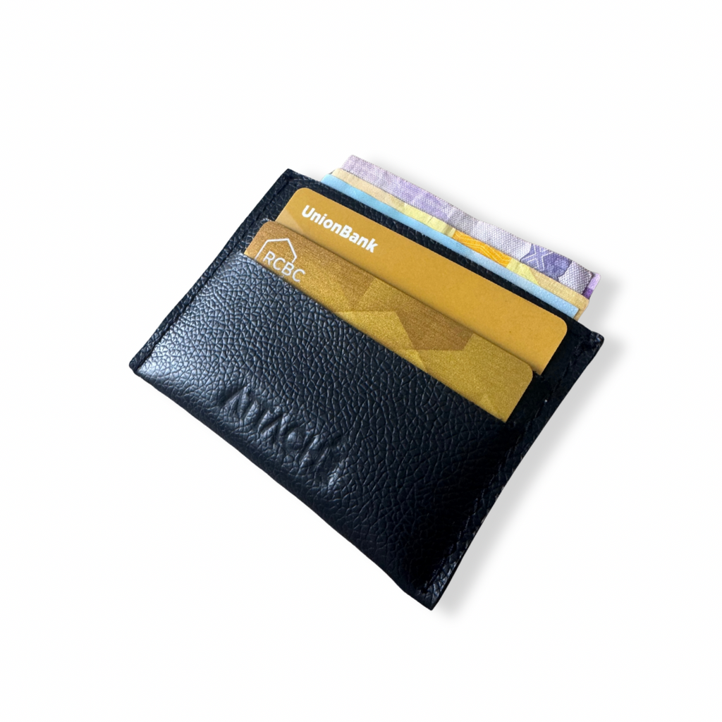 Slimslip Genuine Leather Card and Bill Holder in Black