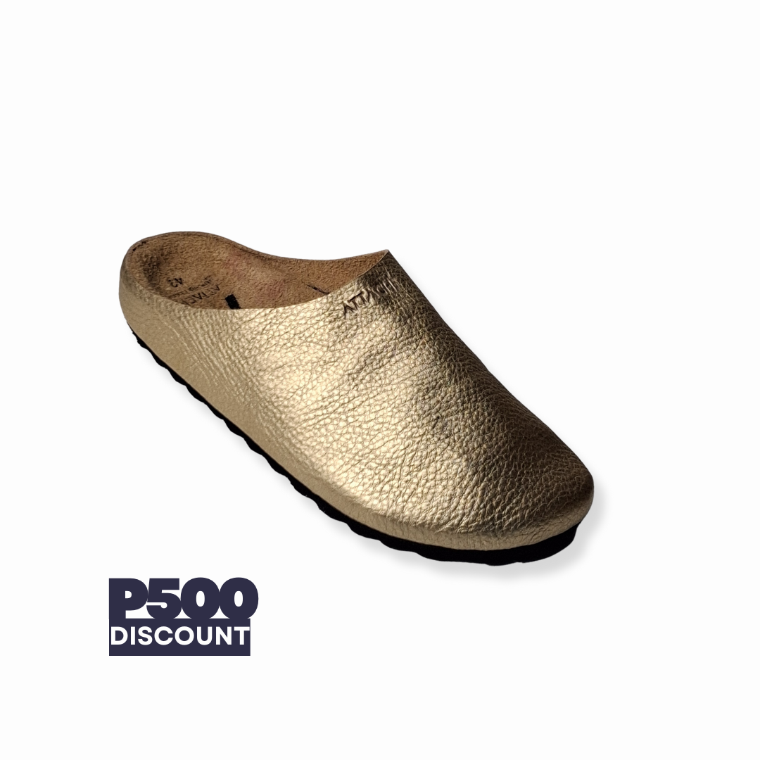 SIZE 42 ONLY: Gold V1 MULE Genuine Bovine Leather
