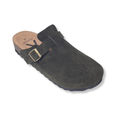Clogs Army Green Suede Leather