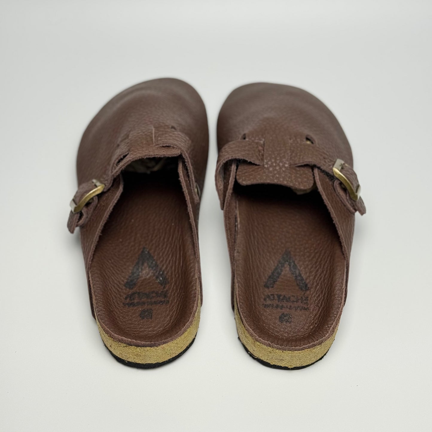 Clogs Premium Lite Genuine Leather Slip-on "Full Grain Leather Choco"