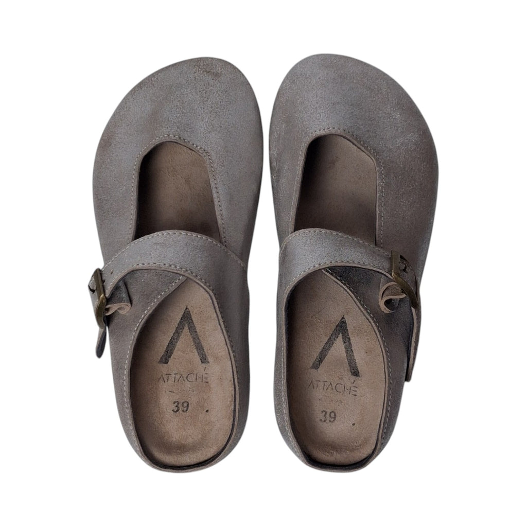 Merry Jane Clogs V1 Silver Glitter Suede Leather