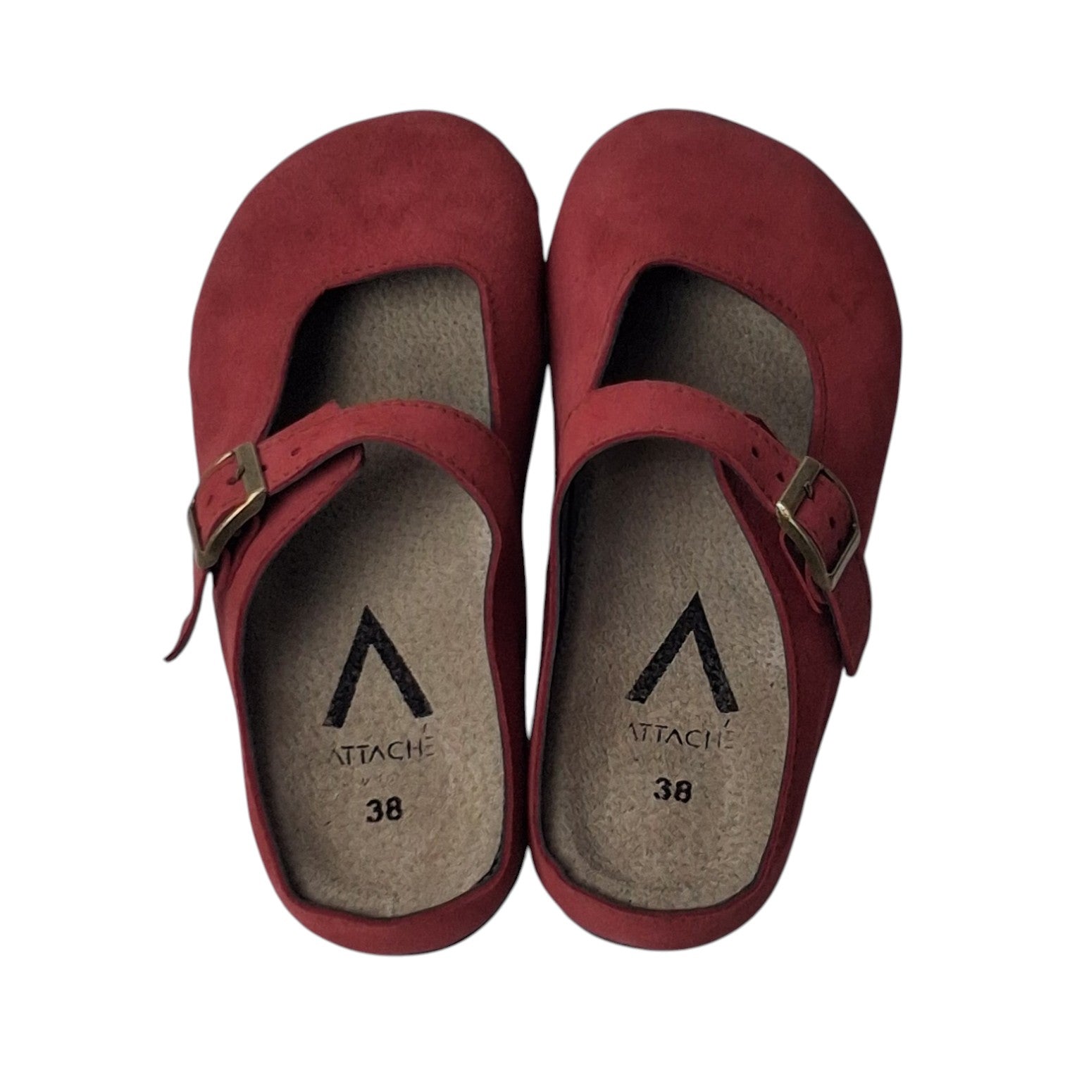 Merry Jane Clogs V1 Red Suede Leather