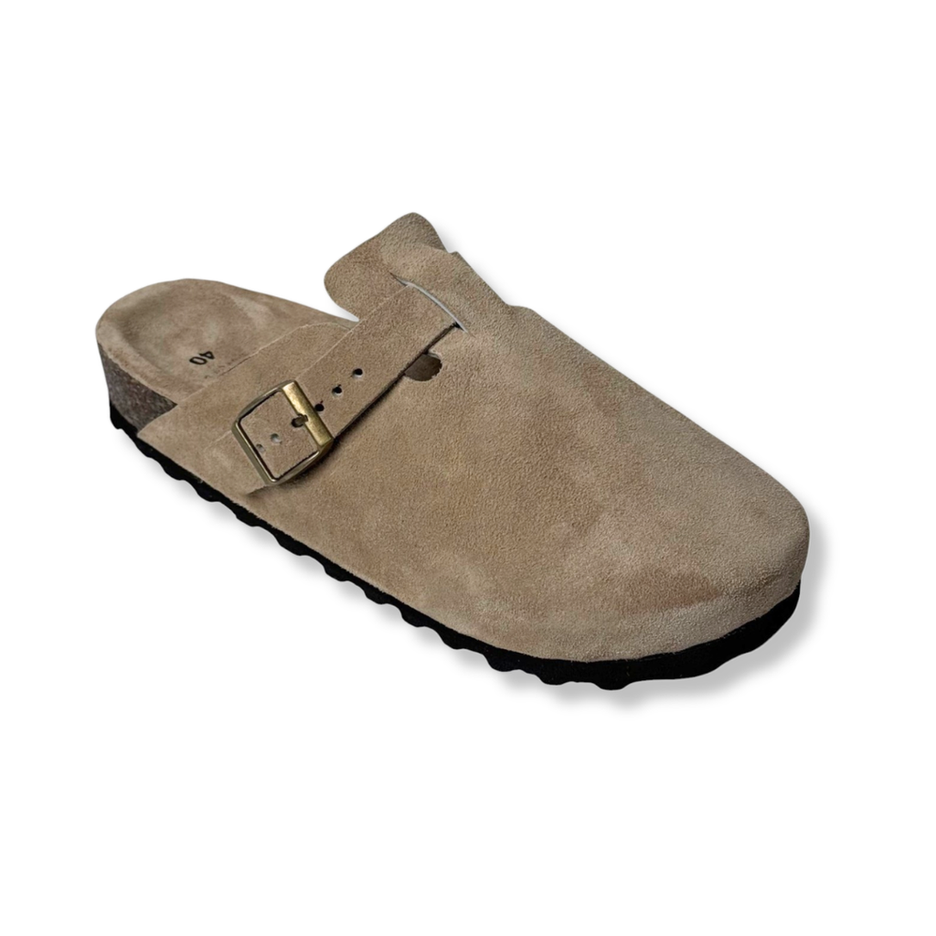 Clogs Hazelnut Suede Leather