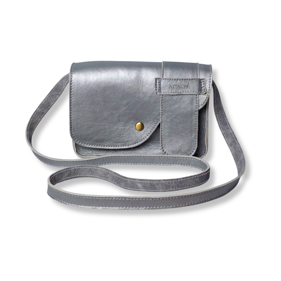Attaché Latch Mini in Silver Napa Leather (1 of 1 Sample)