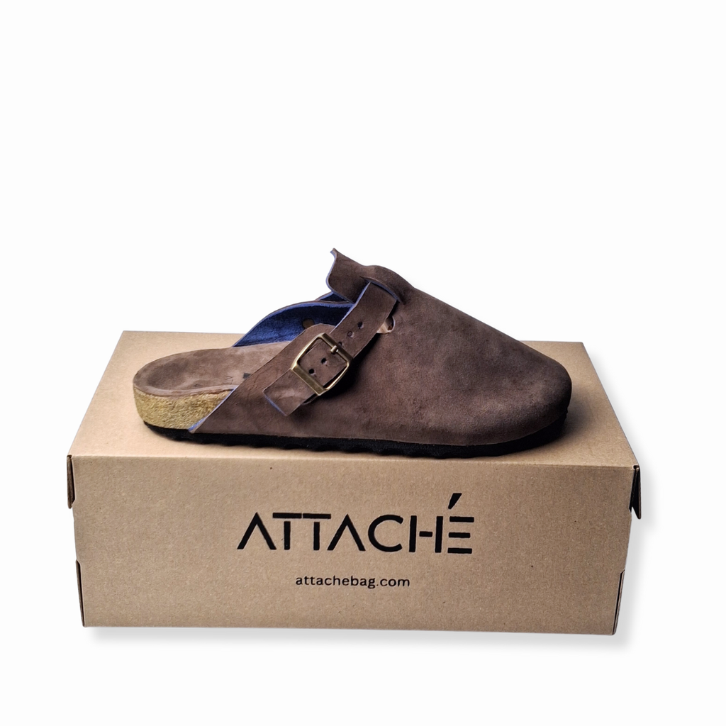 Mocha V2 Clogs Genuine Suede Leather