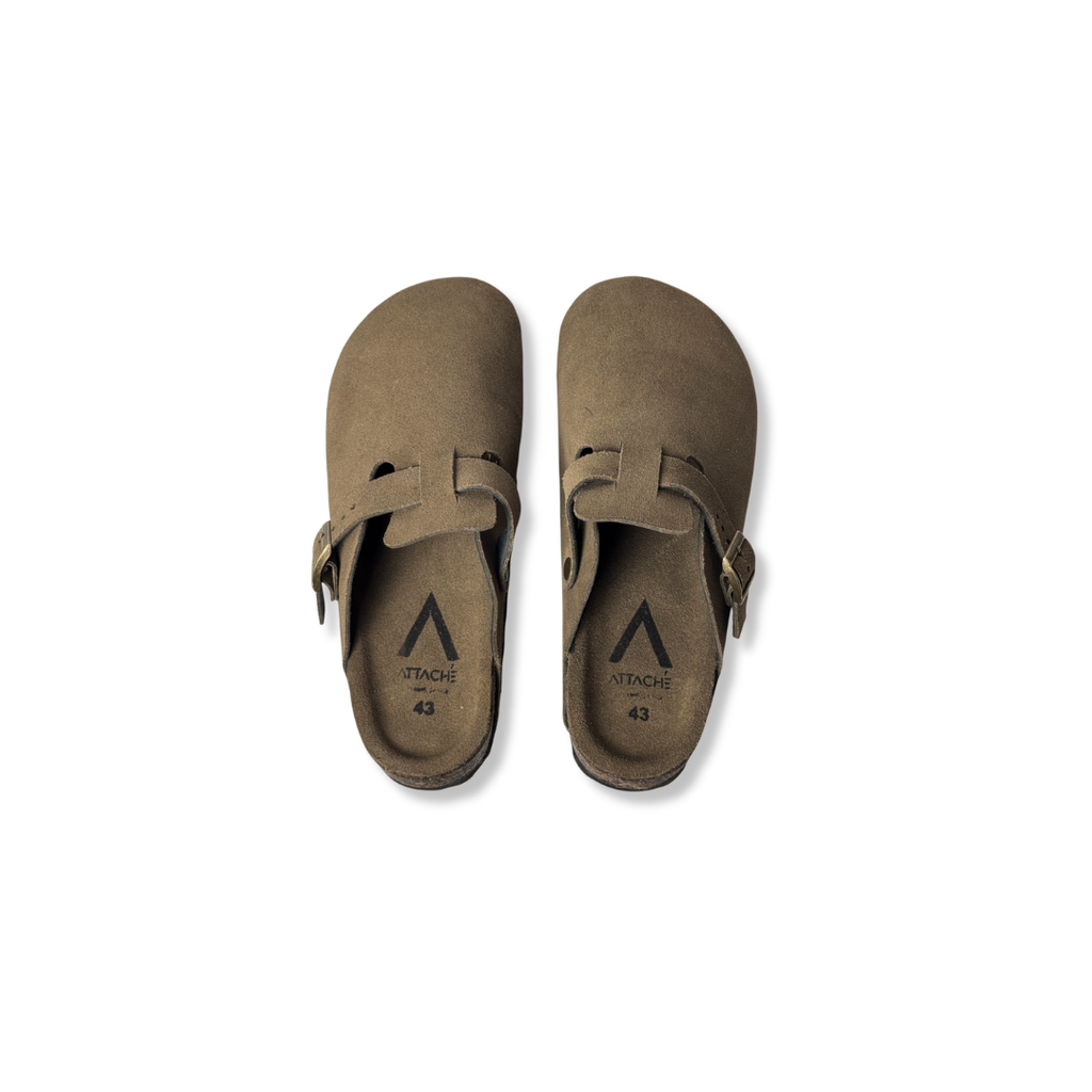 Size 43 - Clogs Dark Hazelnut Suede Leather