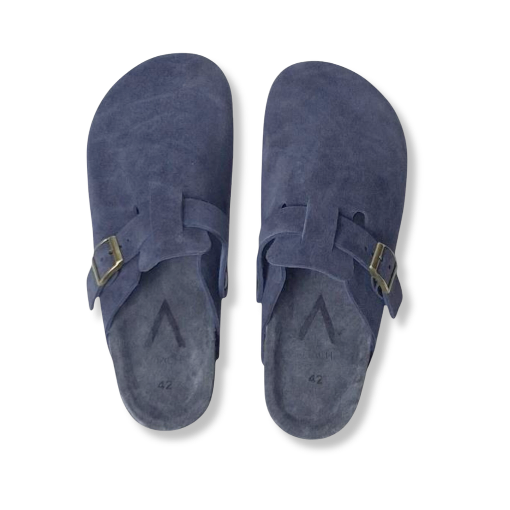 Clogs Midnight Gray Suede Leather