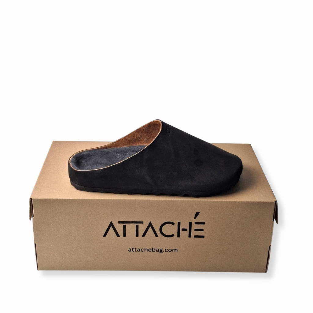 Black Nubuck MULE Genuine Bovine Leather