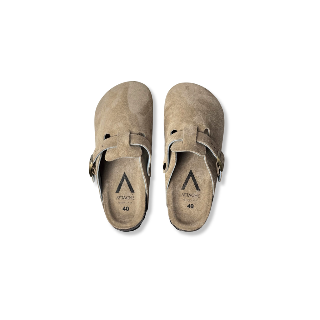 Clogs Hazelnut Suede Leather