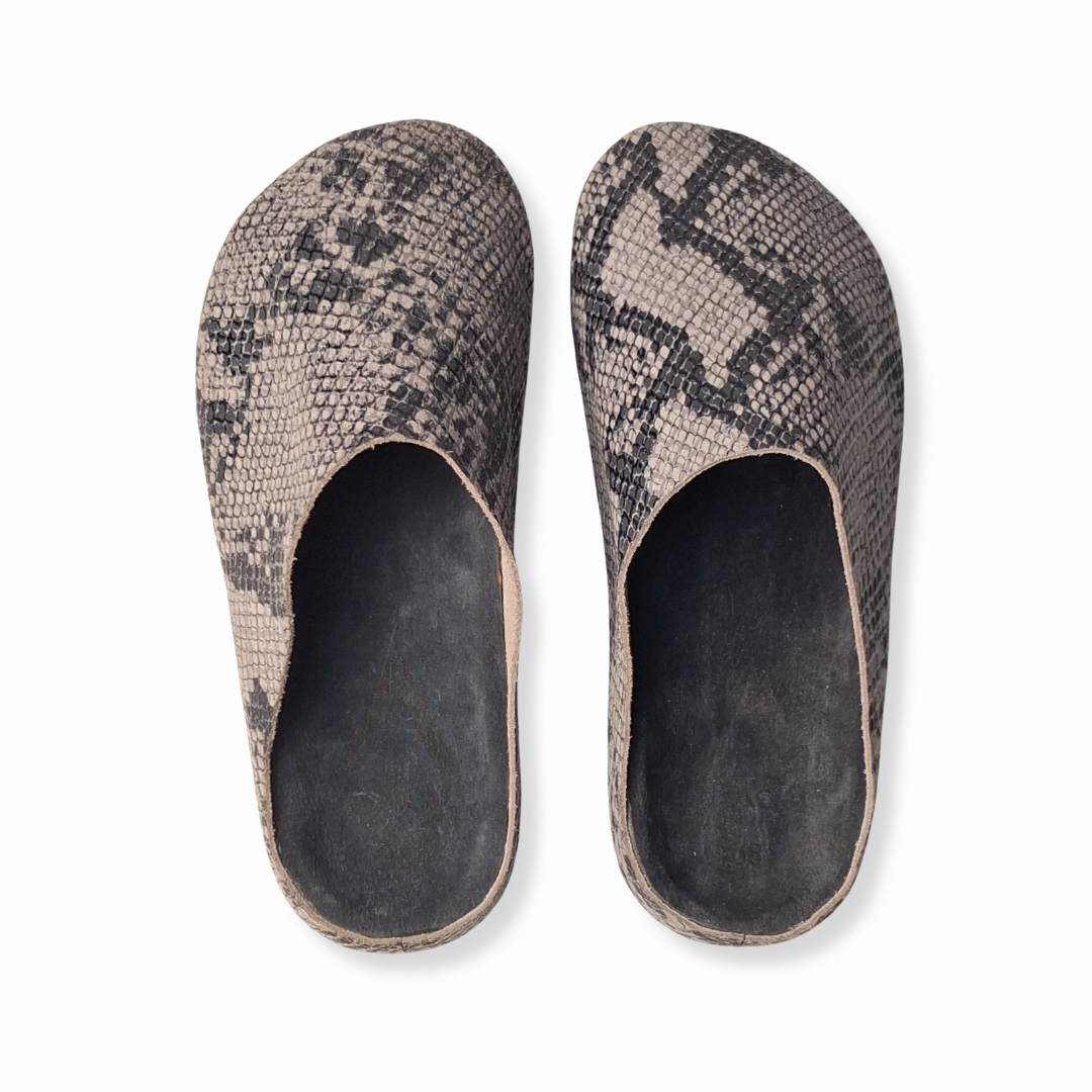 Size 38 ONLY: Snakeskin V2 MULE Genuine Bovine Leather