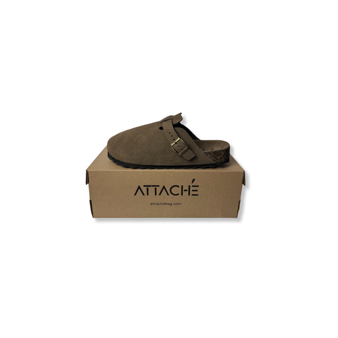 Size 43 - Clogs Dark Hazelnut Suede Leather