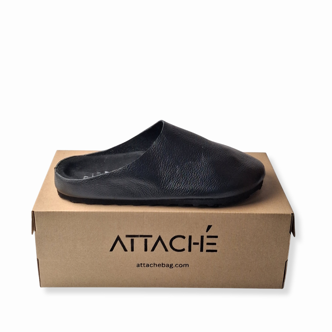 Black Full Grain MULE Genuine Leather