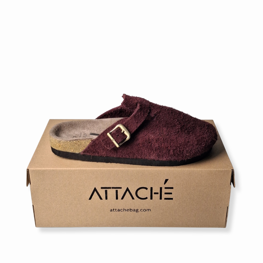 SIZE 43, 46 ONLY: Maroon Clogs Genuine Suede Leather