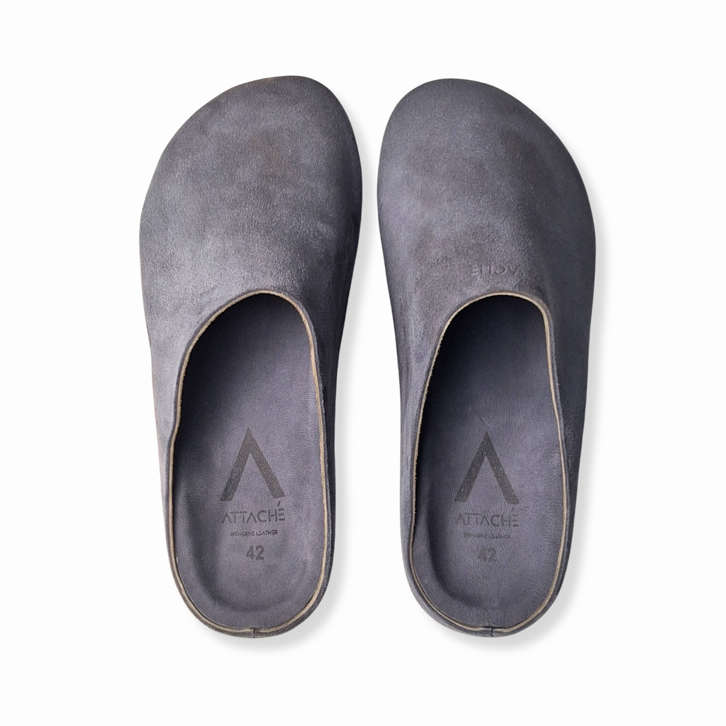 Navy Gray MULE Genuine Leather