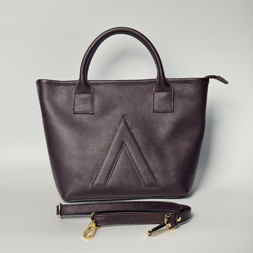 P-TOTE Full Grain Calf Leather (Petite Tote) in Cognac Brown