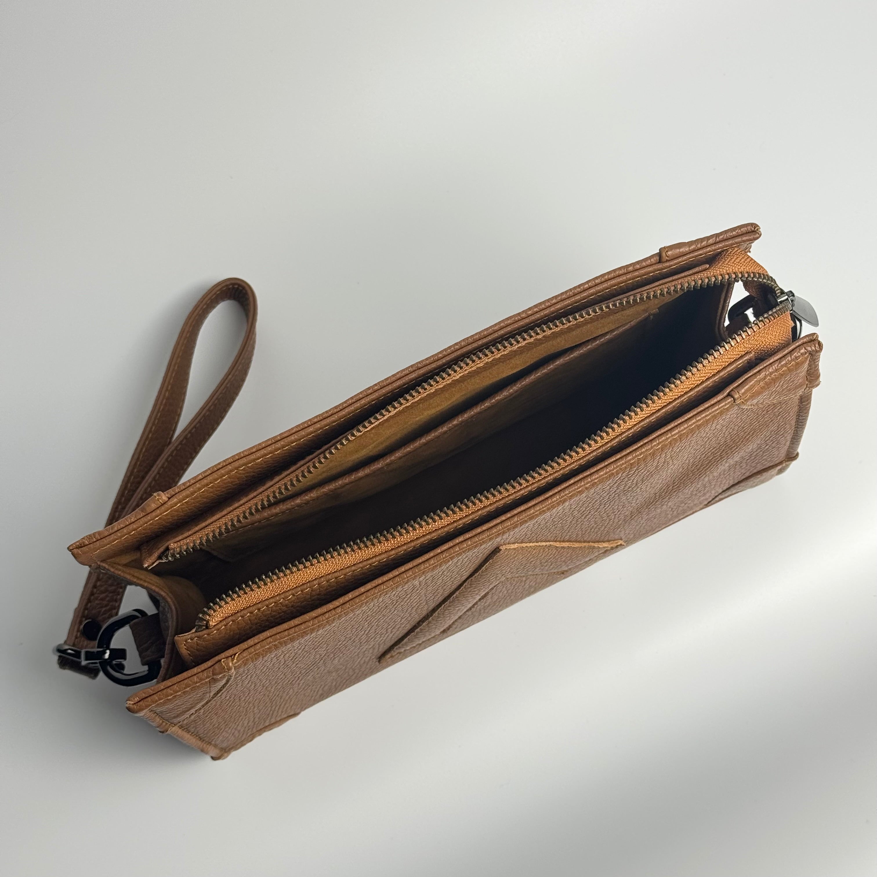 Attaché Clutch+ - Genuine Leather Clutch with Strap “Brown”