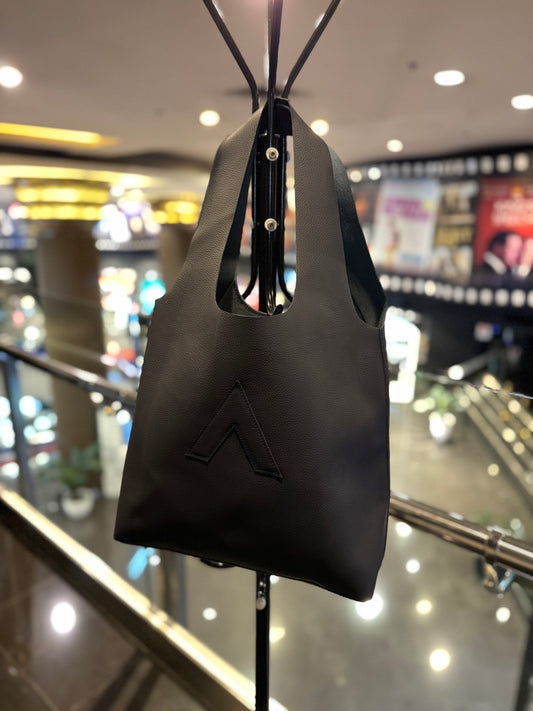 Arch Sack Repurposed Genuine Leather Tote - Navy Grain