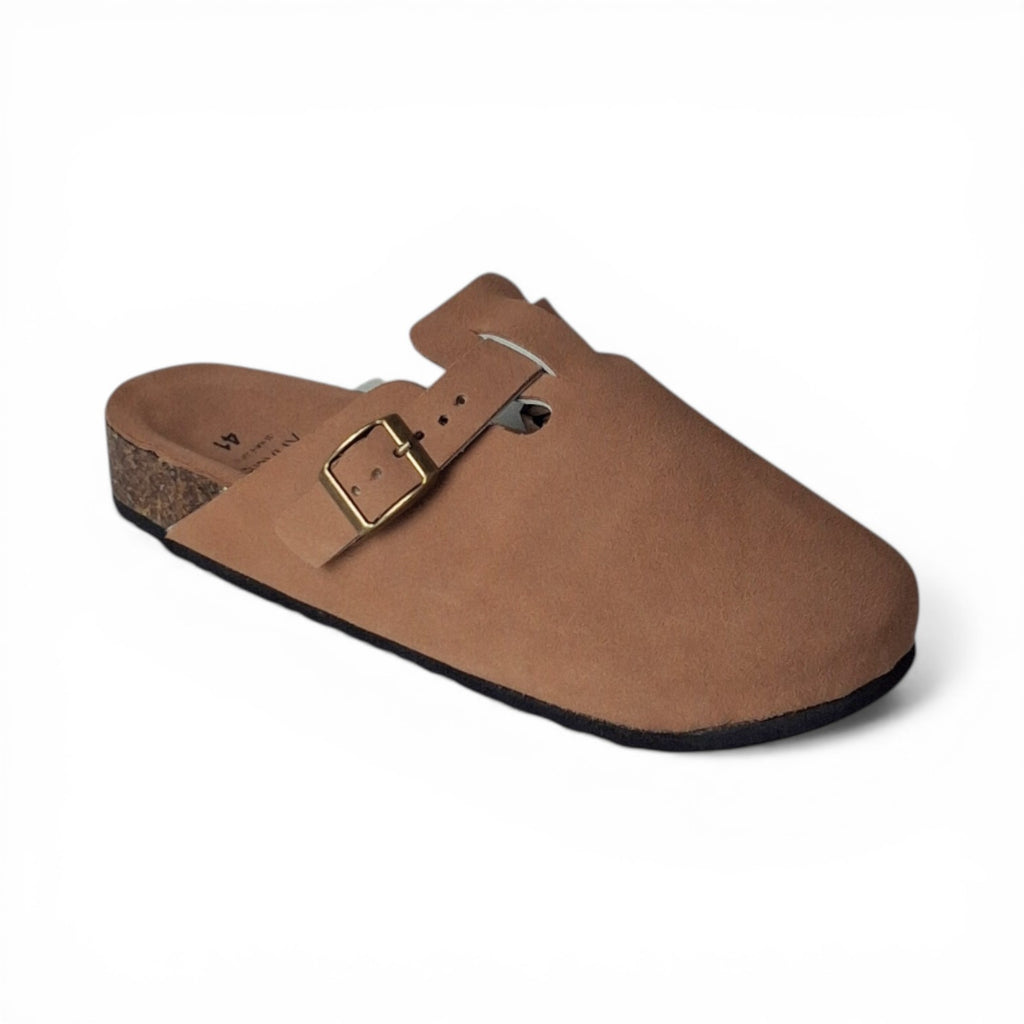 Clogs Tan Suede Leather