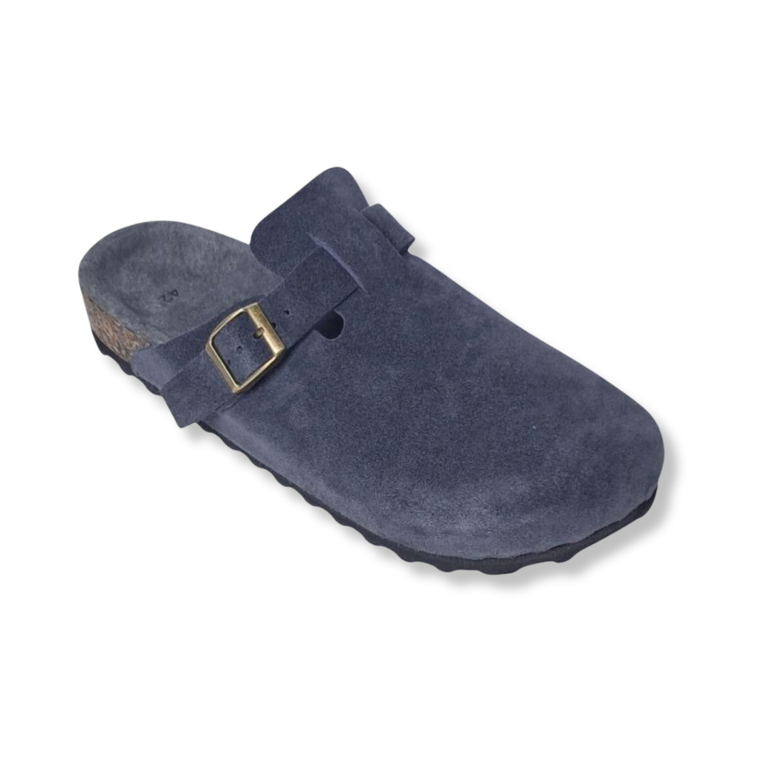 Clogs Midnight Gray Suede Leather