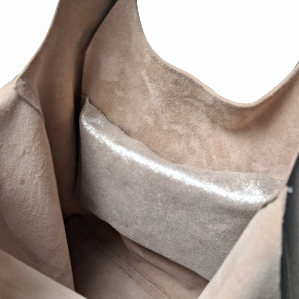 Arch Sack Genuine Leather Tote - Silver Glitter