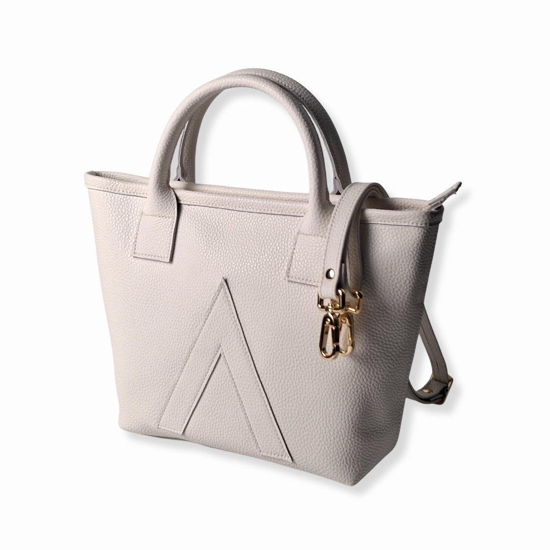 White Limited Petite Tote Genuine Calf Leather