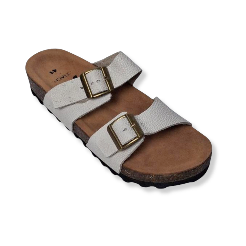 Mondeau White Grain Leather Slipon
