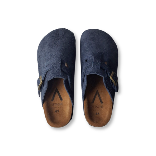 Clogs Navy Suede Leather