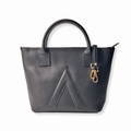 Black Petite Tote Genuine Calf Leather