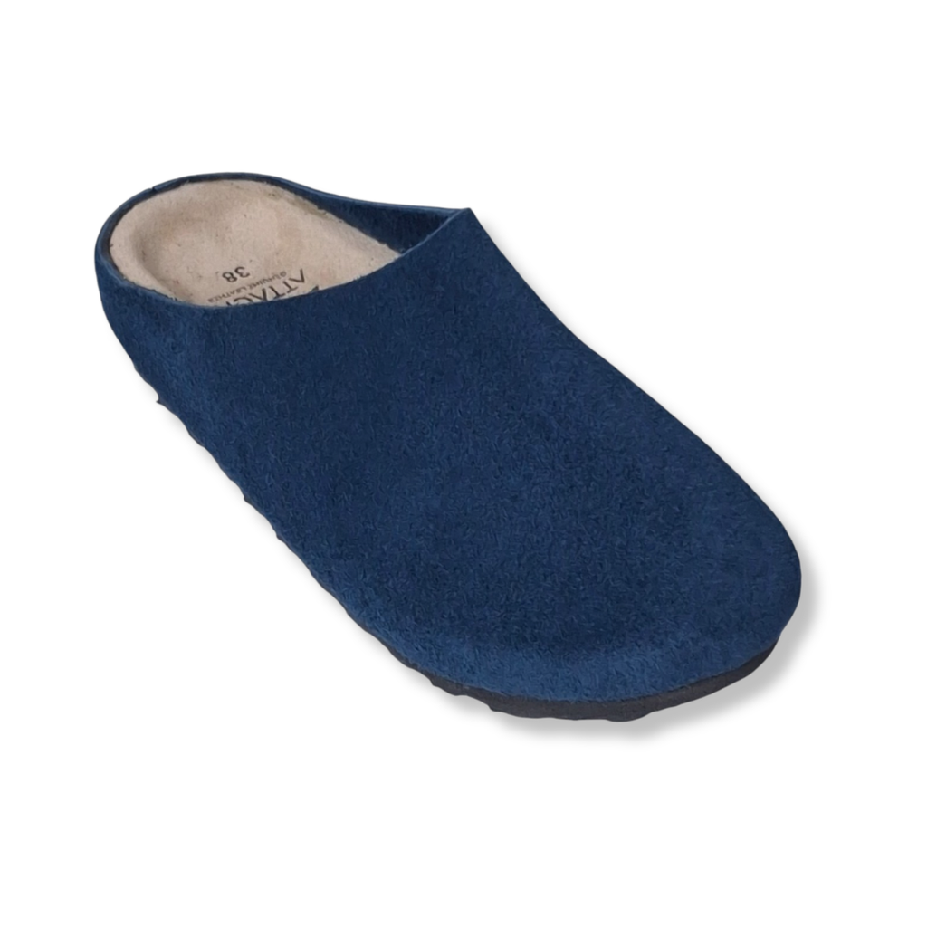 Mule Petrol Blue Suede Leather