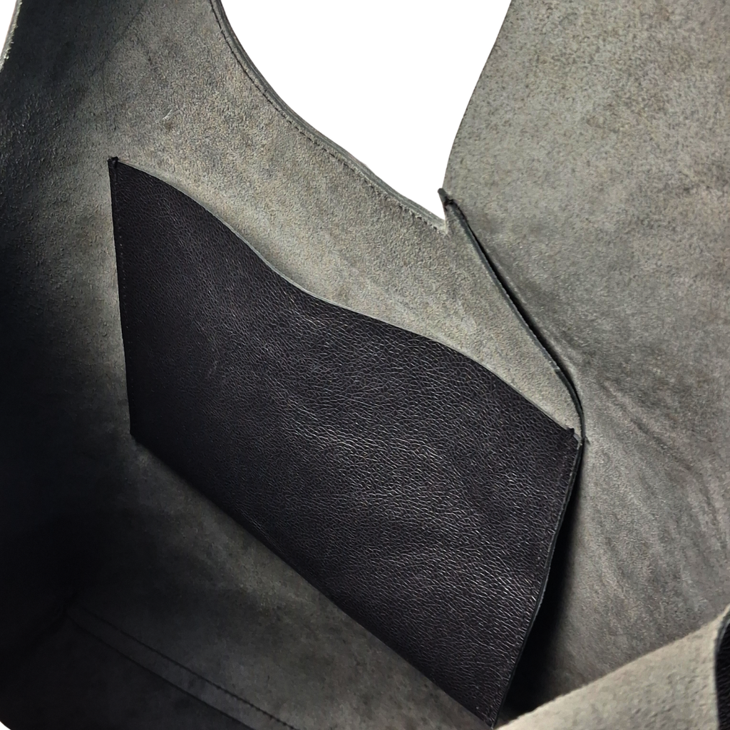 Arch Sack Repurposed Genuine Leather Tote - Black Grain