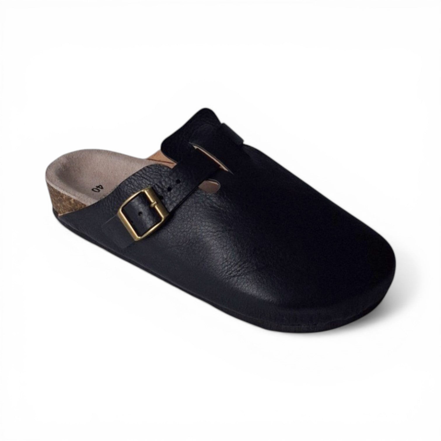 Clogs Black Grain Leather