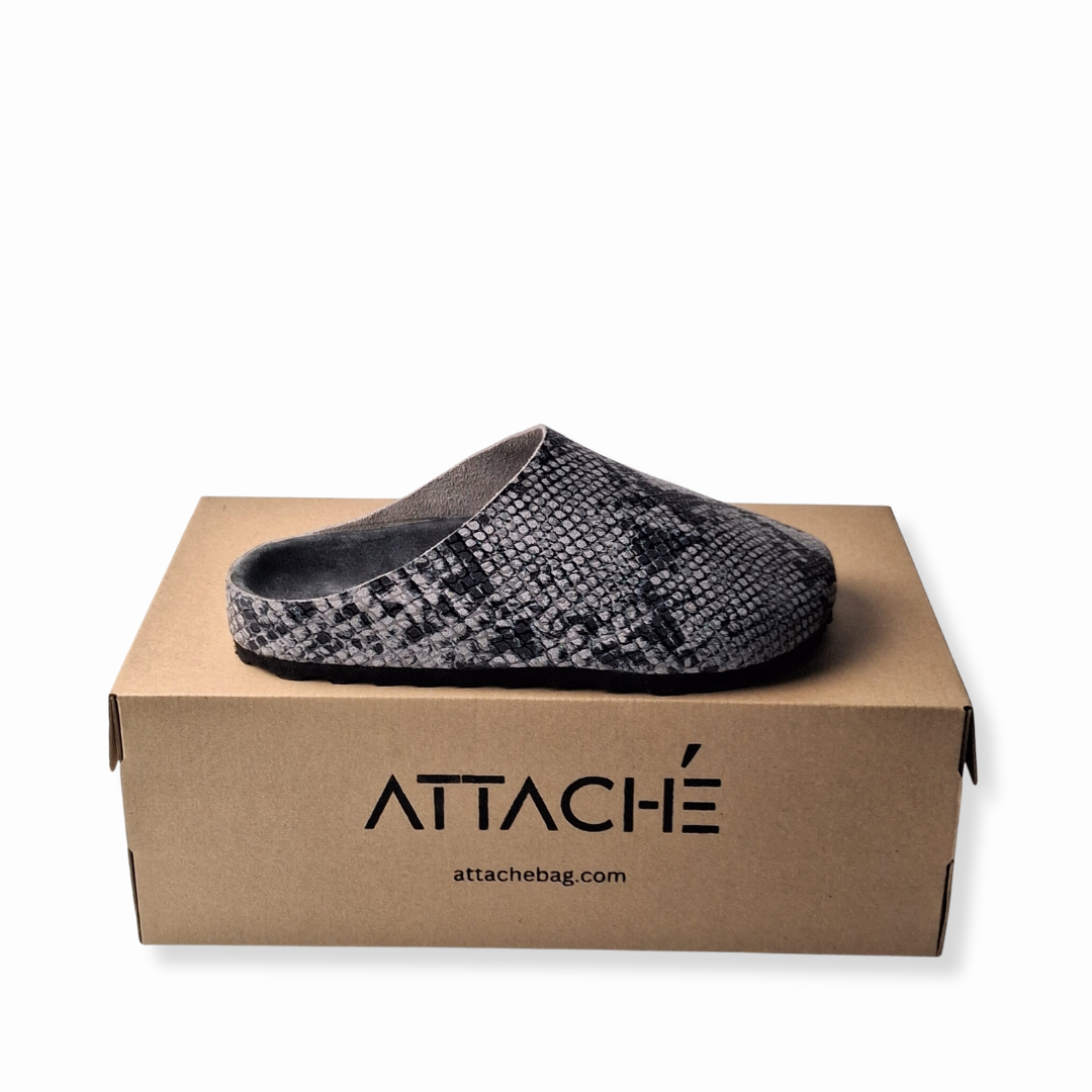 Size 38 ONLY: Snakeskin V2 MULE Genuine Bovine Leather