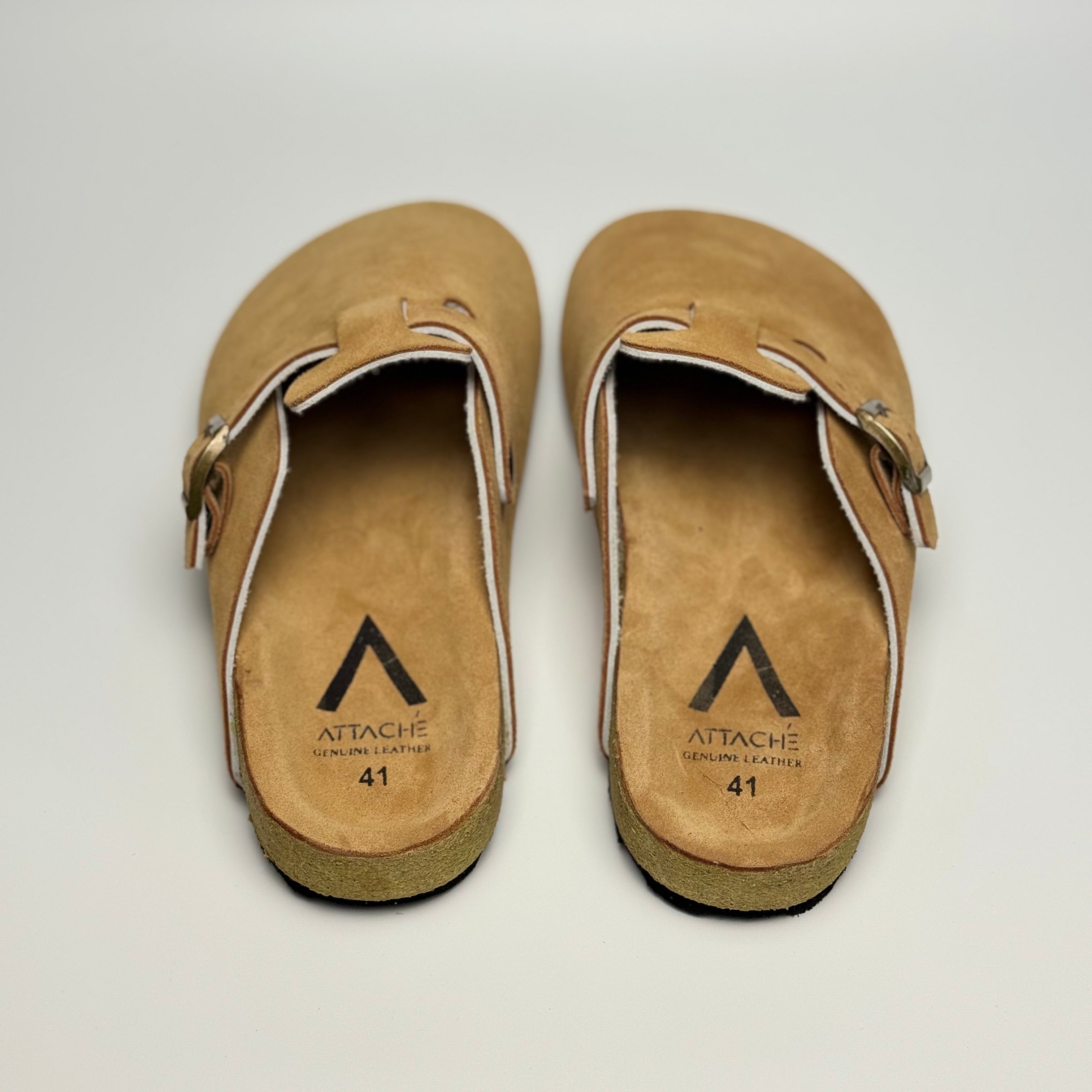 Clogs Genuine Leather Suede "Tan"