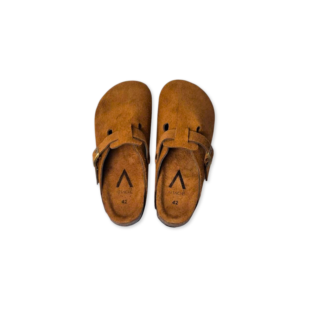 Clogs Mochaccino Suede Leather