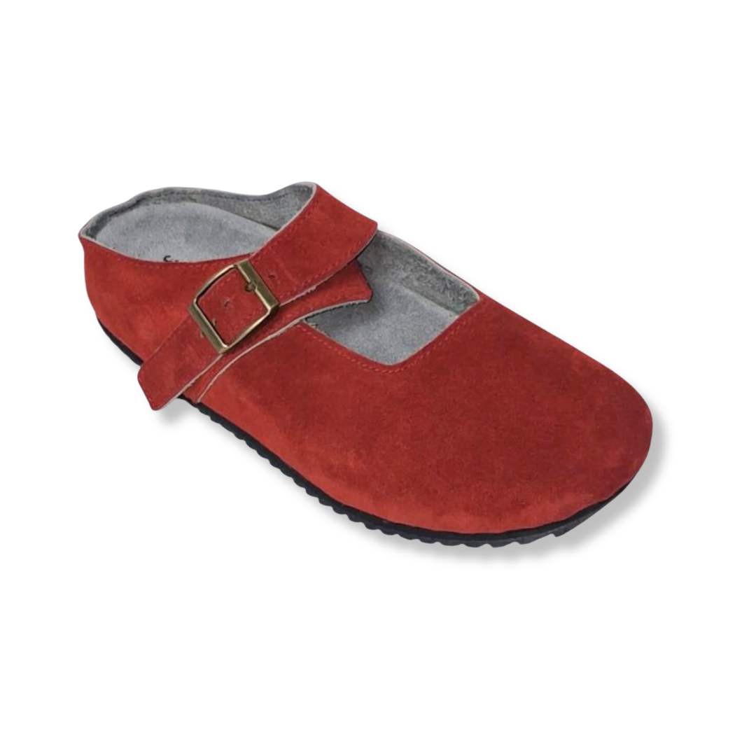 MJ Clogs V2 Non-Slip Scarlet Red Suede Leather