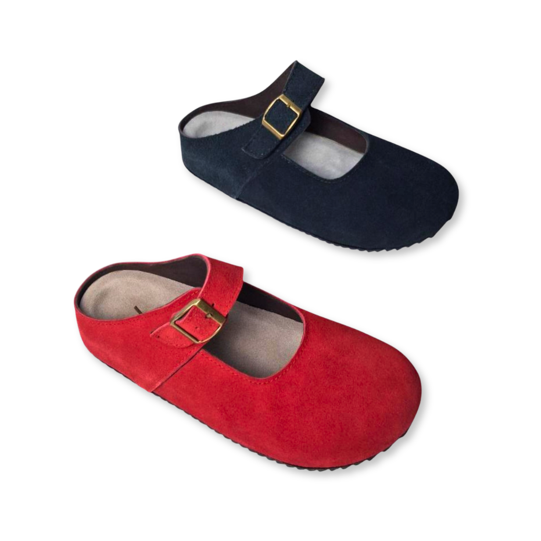 MJ Clogs V2 Non-Slip Prototype Deep Red Suede Leather