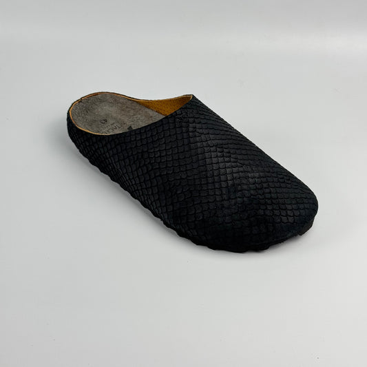 Premium Mule Genuine Suede Leather “Black Fish”