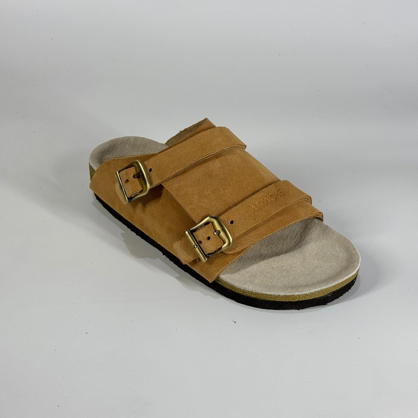 Passeo Double Buckle Genuine Leather Slip-on "Light Tan"