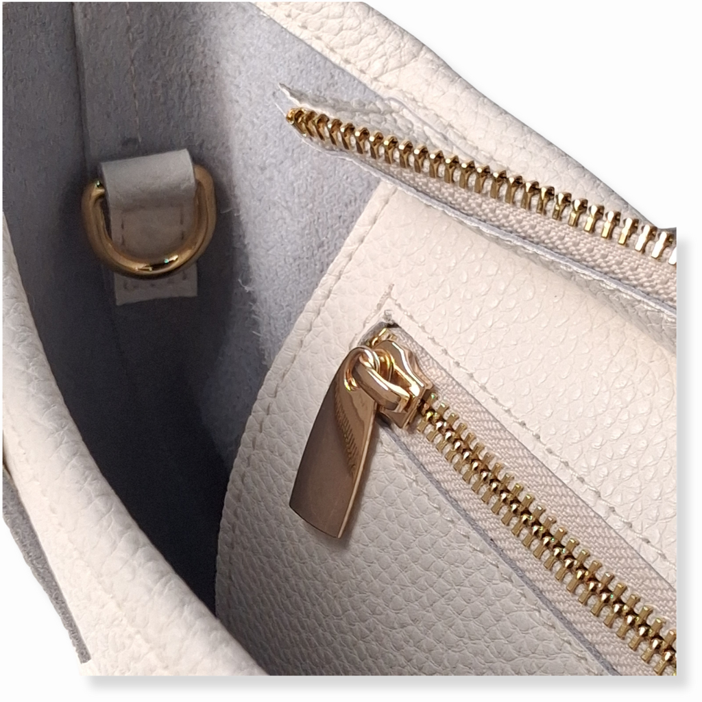 White Limited Petite Tote Genuine Calf Leather