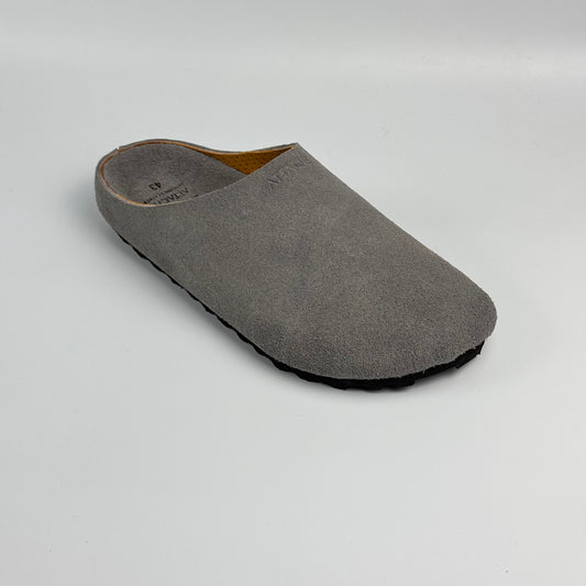 Premium Mule Genuine Suede Leather “Gray Suede V2”